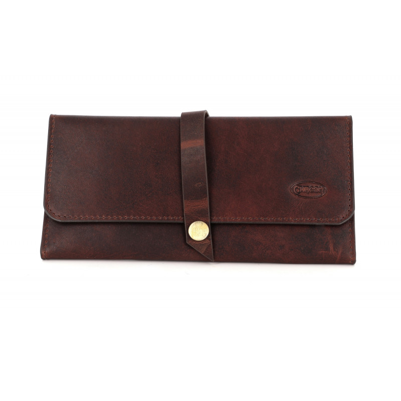 Chacom leather tobacco pouch vintage (CC019BR) - La Pipe Rit