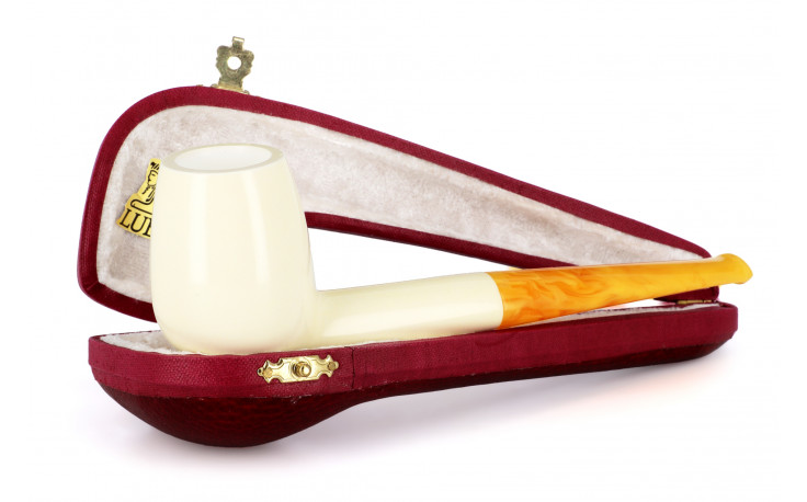 Straight oval meerschaum pipe