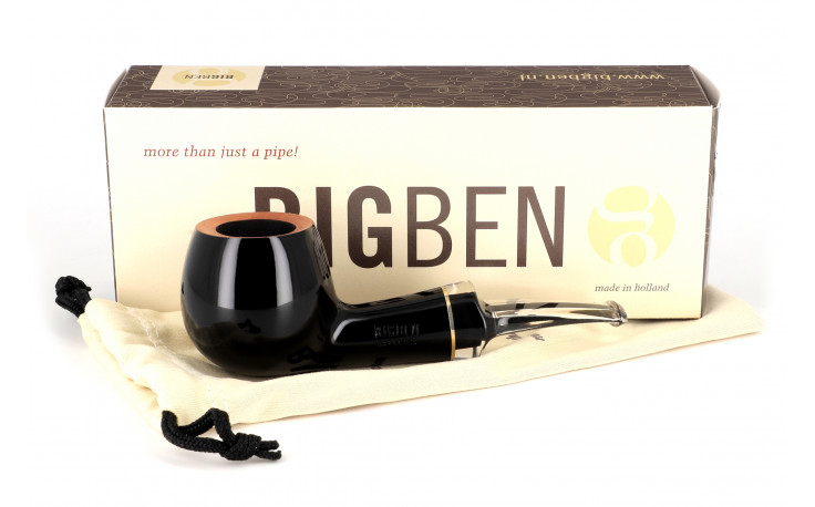 Big Ben Barbados 648 pipe (black polish) - transparent stem