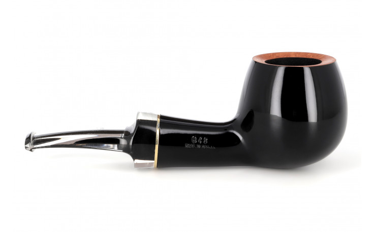 Big Ben Barbados 648 pipe (black polish) - transparent stem