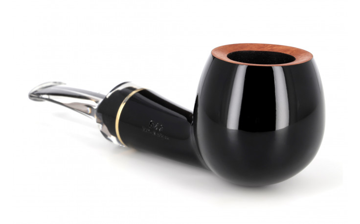 Big Ben Barbados 648 pipe (black polish) - transparent stem