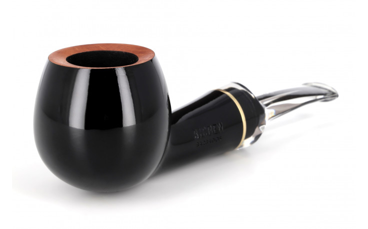 Big Ben Barbados 648 pipe (black polish) - transparent stem