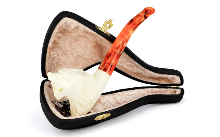 Meerschaum pipe Wolf small