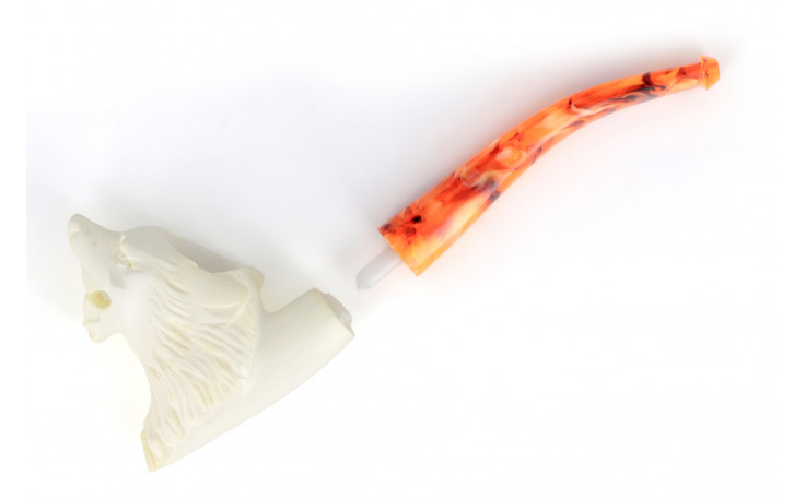 Meerschaum pipe Wolf small