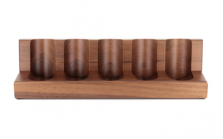 Walnut pipe rack for 5 pipes