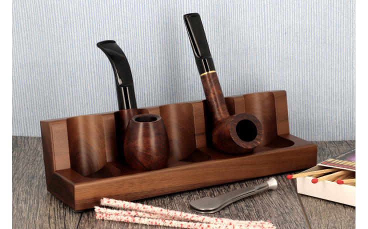 Walnut pipe rack for 5 pipes