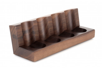 Walnut pipe rack for 4 pipes