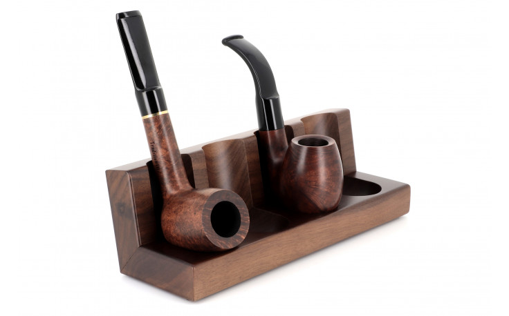 Walnut pipe rack for 4 pipes