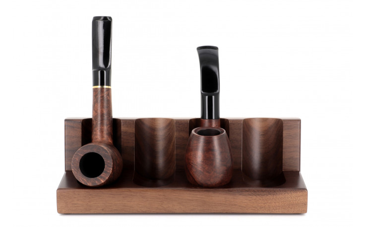 Walnut pipe rack for 4 pipes