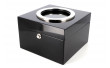 Cube tobacco jar glass top black lacquer