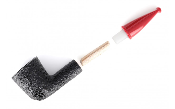 Savinelli Mini 409 short pipe (rusticated) (red stem)