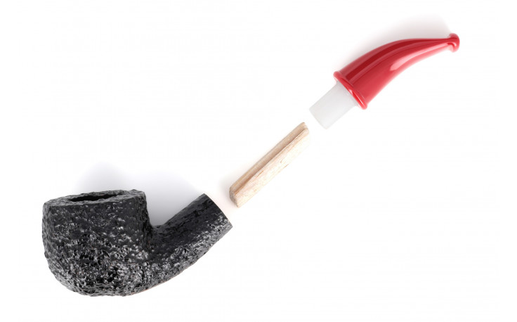 Savinelli Mini 601 short pipe (rusticated) (red stem)