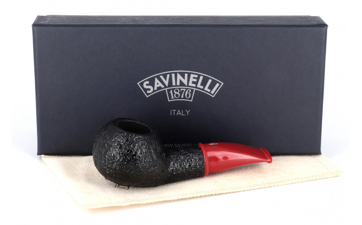 Savinelli Mini 321 short pipe (rusticated) (red stem)