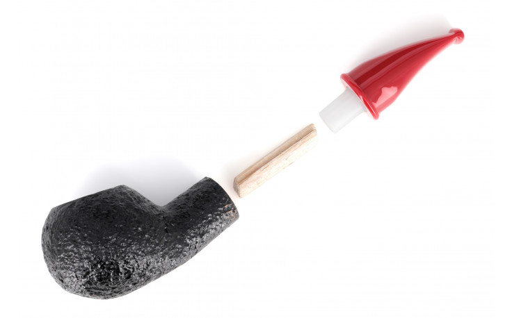 Savinelli Mini 321 short pipe (rusticated) (red stem)