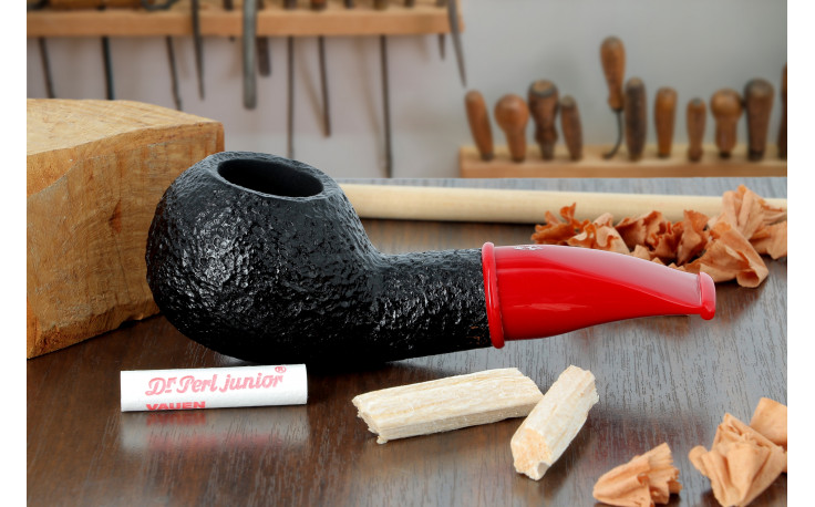 Savinelli Mini 321 short pipe (rusticated) (red stem)