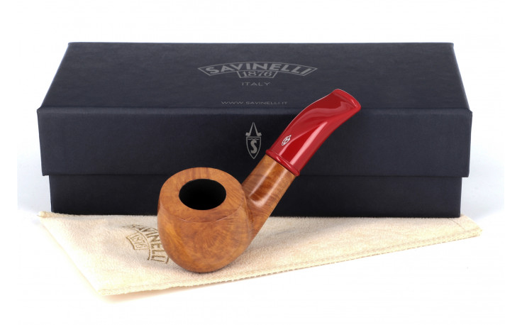 Savinelli Mini 601 short pipe (smooth) (red stem)