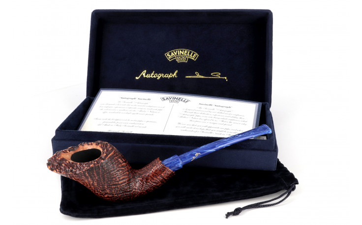 Savinelli Autograph Ring Grain sandblasted briar root pipe