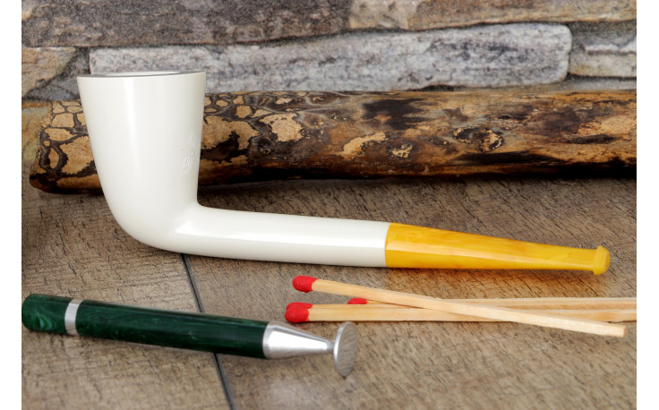 Straight Dublin meerschaum pipe