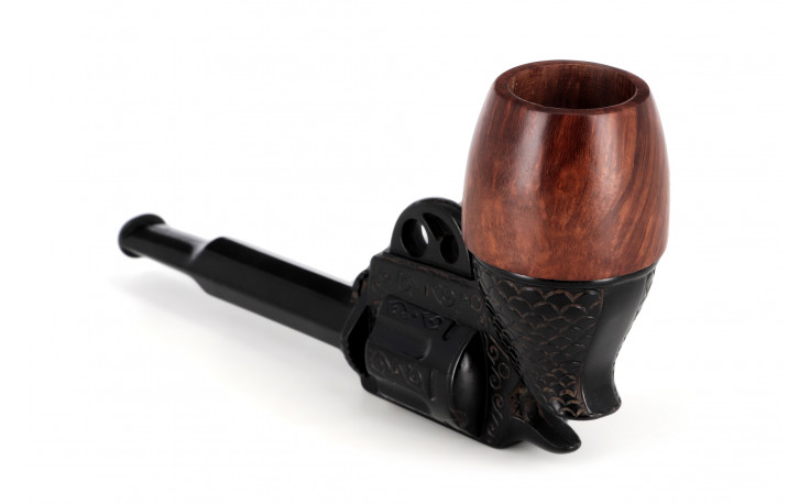 Gun pipe with a rounded bowl