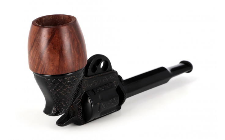 Gun pipe with a rounded bowl