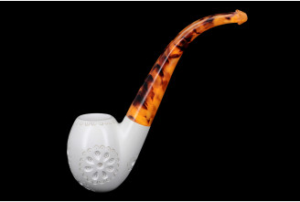 Oom Paul openwork meerschaum pipe