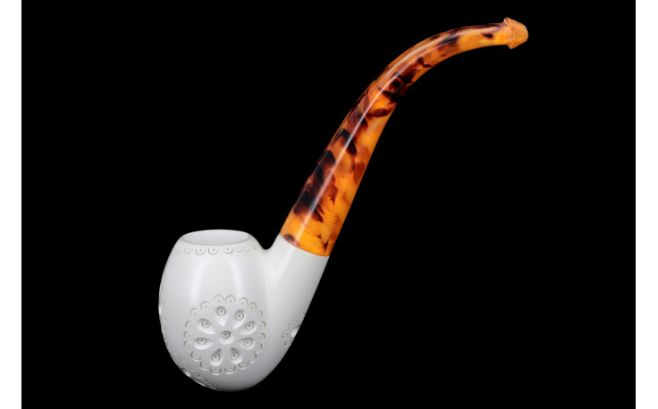 Oom Paul openwork meerschaum pipe