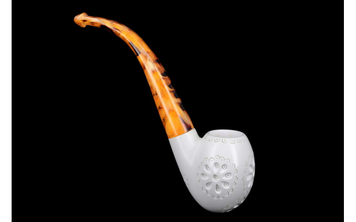 Oom Paul openwork meerschaum pipe