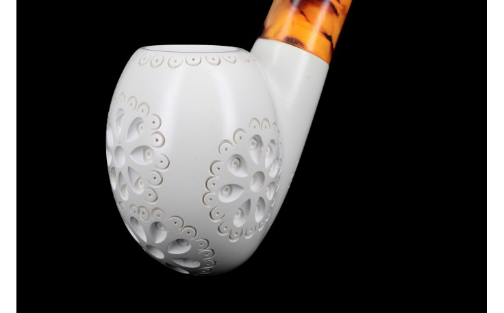 Oom Paul openwork meerschaum pipe