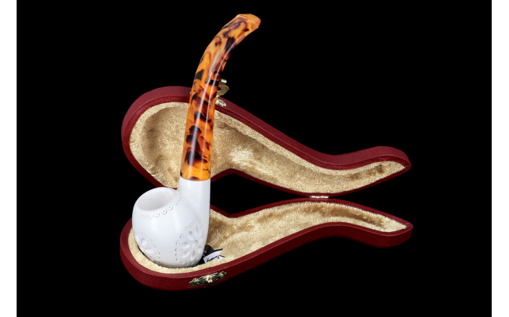 Oom Paul openwork meerschaum pipe