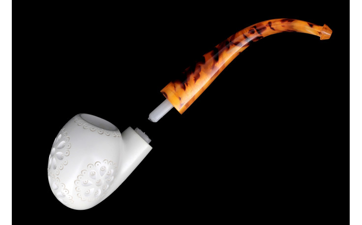 Oom Paul openwork meerschaum pipe