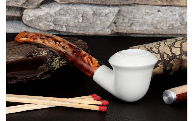 Calabash Design 2 bent meerschaum pipe