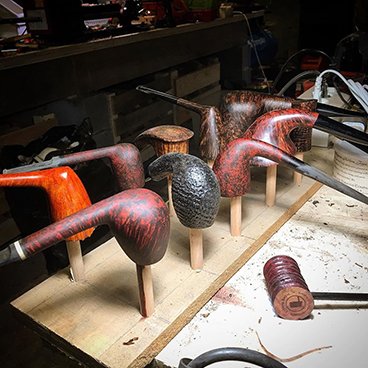 Pipe making in Bruno Nuttens' workshop