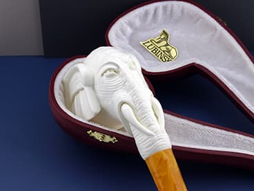 Meerschaum pipe sculpted with an elephant head